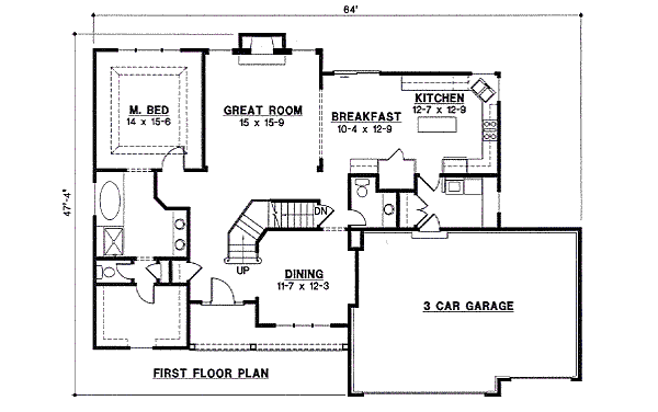 Traditional Floor Plan - Main Floor Plan #67-831