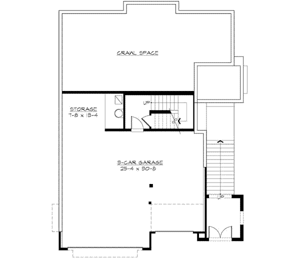 Craftsman Floor Plan - Lower Floor Plan #132-148