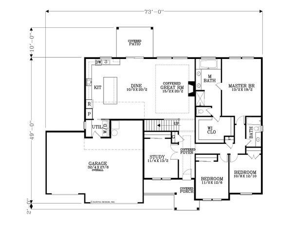 House Blueprint - Craftsman Floor Plan - Main Floor Plan #53-562