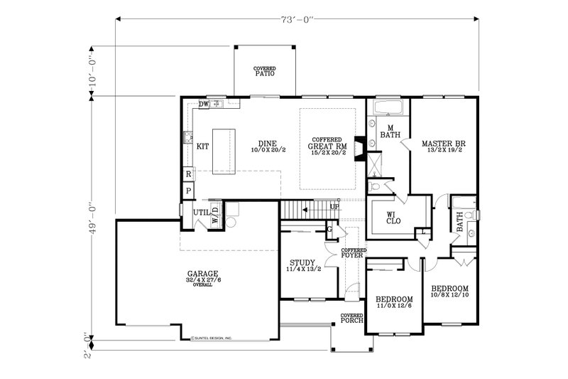 Craftsman Style House Plan - 4 Beds 2 Baths 2585 Sq/Ft Plan #53-562 ...