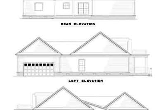 Exterior - Rear Elevation for Colonial House Plan #17-533 - 3 bed, 2 bath