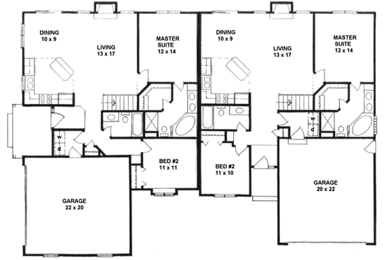 Floor Plan - Main Floor for Traditional House Plan #58-184 - 4 bed, 4 bath