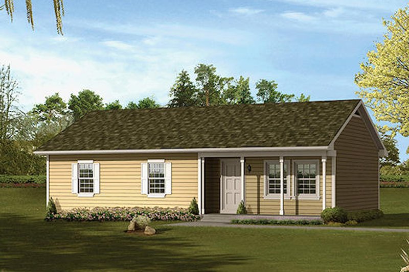 Ranch Style House Plan - 3 Beds 1.5 Baths 1160 Sq/Ft Plan #57-529