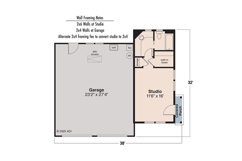 Home Plan - Floor Plan - Main Floor for Traditional House Plan #124-790 - 1 bed, 1 bath