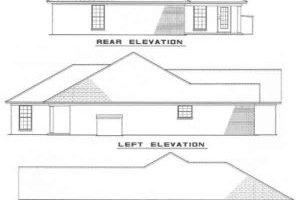 Exterior - Rear Elevation for Traditional House Plan #17-152 - 3 bed, 2 bath