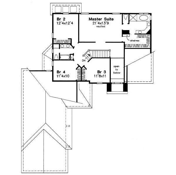 Traditional Floor Plan - Upper Floor Plan #50-146