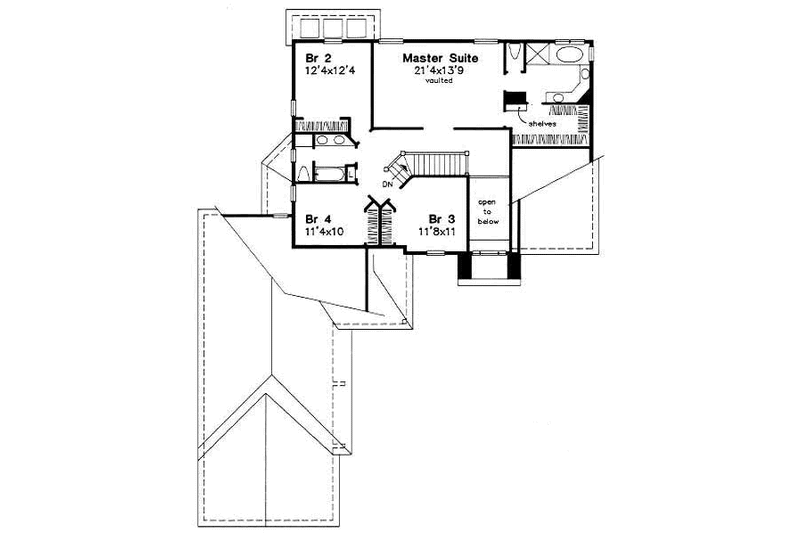 Home Plan - Floor Plan - Upper Floor for Traditional House Plan #50-146 - 5 bed, 3.5 bath