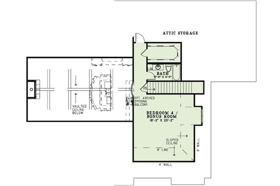Floor Plan - Upper Floor 1 for European House Plan #17-2496 - 3 bed, 3.5 bath