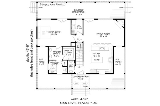 Floor Plan - Main Floor for Traditional House Plan #932-484 - 3 bed, 3.5 bath