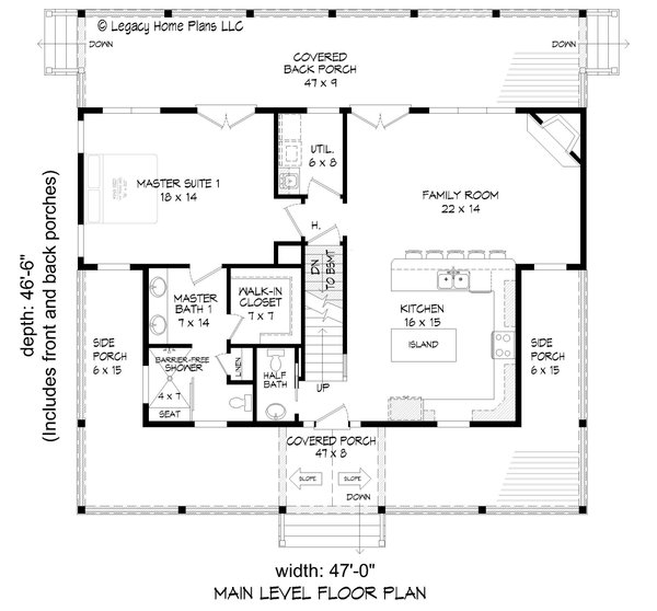 Traditional Floor Plan - Main Floor Plan #932-484