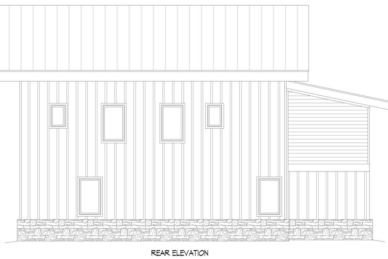 Architectural House Design - Exterior - Rear Elevation for Contemporary House Plan #932-1245 - 3 bed, 3.5 bath