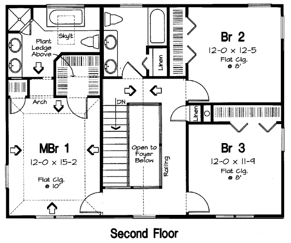 Country Floor Plan - Upper Floor Plan #312-154