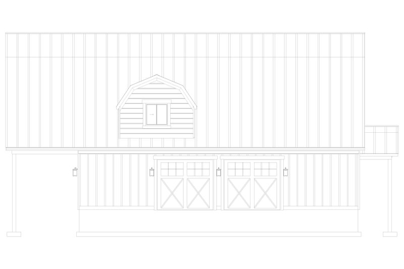 House Plan Design - Exterior - Other Elevation 4 for Barndominium House Plan #1060-270 - 3 bed, 3.5 bath