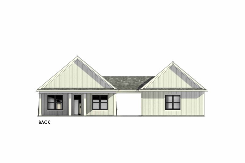 Home Plan - Exterior - Rear Elevation for Craftsman House Plan #1096-205 - 3 bed, 2 bath