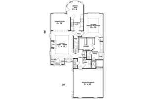 Floor Plan - Main Floor for European House Plan #81-243 - 3 bed, 2.5 bath