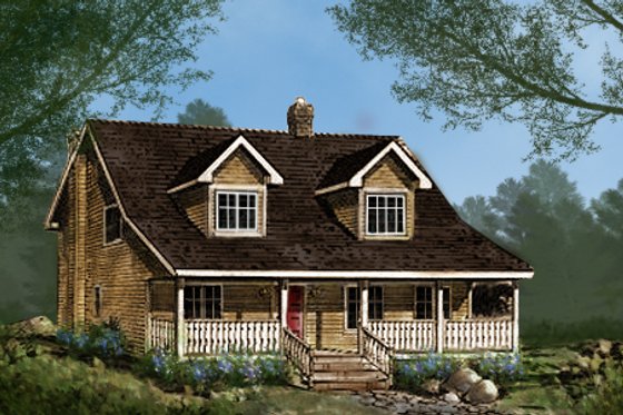 Exterior - Front Elevation 6 for Country House Plan #427-1 - 3 bed, 2.5 bath
