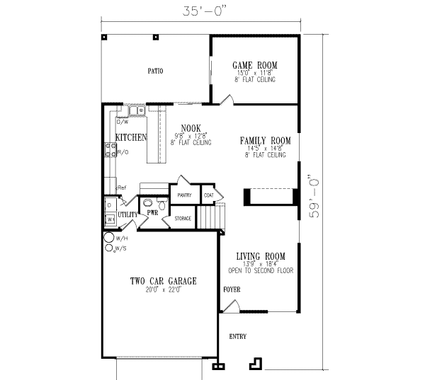 Dream House Plan - Adobe / Southwestern Floor Plan - Main Floor Plan #1-530