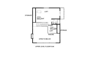 Floor Plan - Upper Floor for Cottage House Plan #117-712 - 2 bed, 2 bath