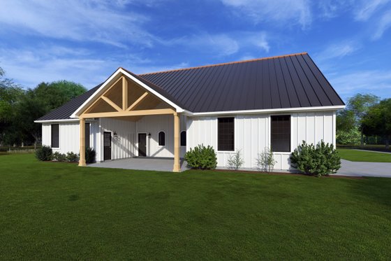 Exterior - Rear Elevation for Farmhouse House Plan #1111-30 - 4 bed, 2.5 bath