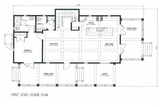 Floor Plan - Main Floor for Beach House Plan #443-9 - 4 bed, 4.5 bath