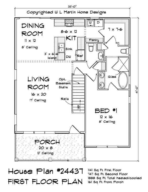 House Blueprint - Cottage Floor Plan - Main Floor Plan #513-2228