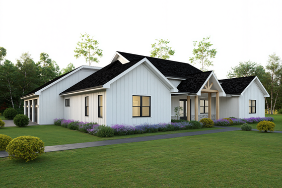 Exterior - Front Elevation 3 for Farmhouse House Plan #1112-19 - 4 bed, 3.5 bath