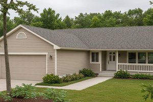 Ranch Exterior - Front Elevation Plan #91-104