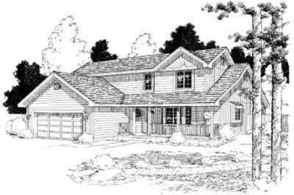 Exterior - Front Elevation 2 for Traditional House Plan #312-316 - 3 bed, 2.5 bath