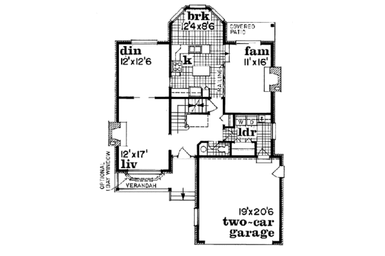 Floor Plan - Main Floor for European House Plan #47-182 - 4 bed, 2.5 bath