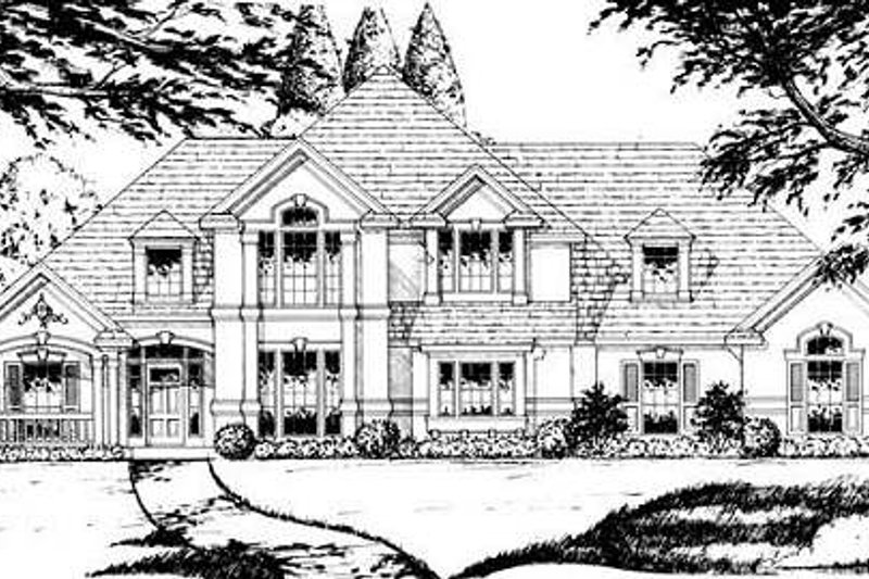 European Style House Plan - 3 Beds 2.5 Baths 2602 Sq/Ft Plan #40-434