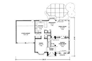 Floor Plan - Main Floor for European House Plan #410-205 - 4 bed, 2.5 bath
