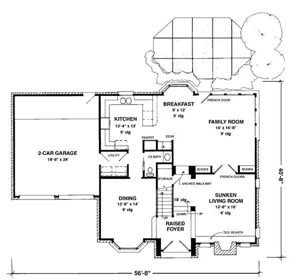 House Plan Design - European Floor Plan - Main Floor Plan #410-205