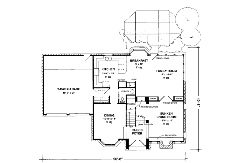 Home Plan - Floor Plan - Main Floor for European House Plan #410-205 - 4 bed, 2.5 bath
