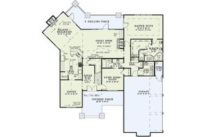 Floor Plan - Main Floor for Craftsman House Plan #17-2377 - 4 bed, 3 bath