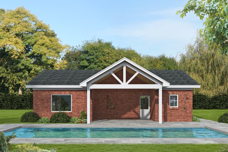 Home Plan - Exterior - Rear Elevation 1 for Country House Plan #932-1271, 1 bath