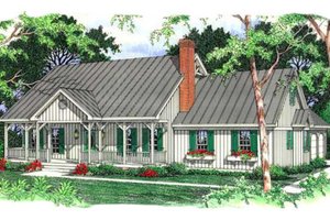 Country Exterior - Front Elevation Plan #406-152