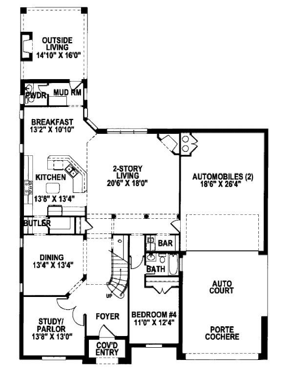 European Floor Plan - Main Floor Plan #141-355