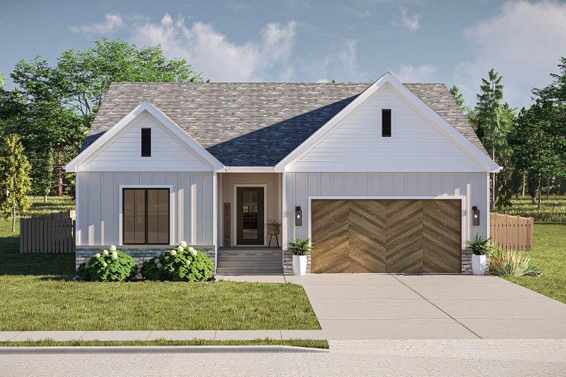 House Blueprint - Farmhouse Exterior - Front Elevation Plan #455-632