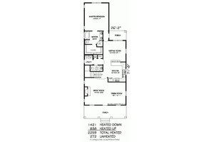 Floor Plan - Main Floor for Farmhouse House Plan #424-203 - 3 bed, 2.5 bath
