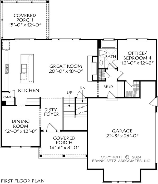 Traditional Floor Plan - Main Floor Plan #927-1052