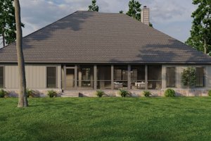 Exterior - Rear Elevation for Ranch House Plan #923-75 - 4 bed, 3 bath
