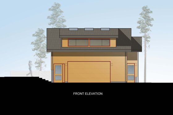 Exterior - Other Elevation 1 for Contemporary House Plan #498-3 - 2 bed, 0.5 bath