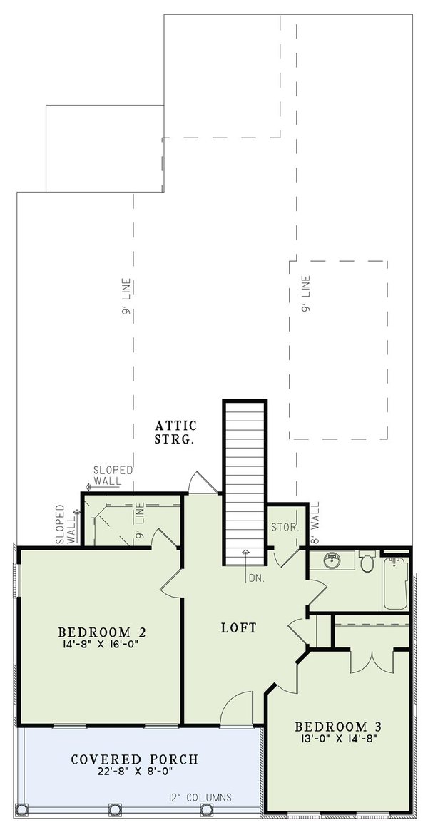 Architectural House Design - Traditional Floor Plan - Upper Floor Plan #17-3319