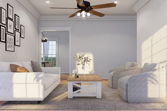 Interior - Family Room 1 for Cottage House Plan #17-1052 - 3 bed, 2 bath