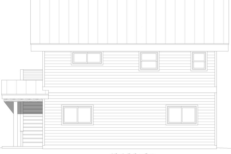 Home Plan - Exterior - Rear Elevation for Southern House Plan #932-1005 - 3 bed, 2 bath