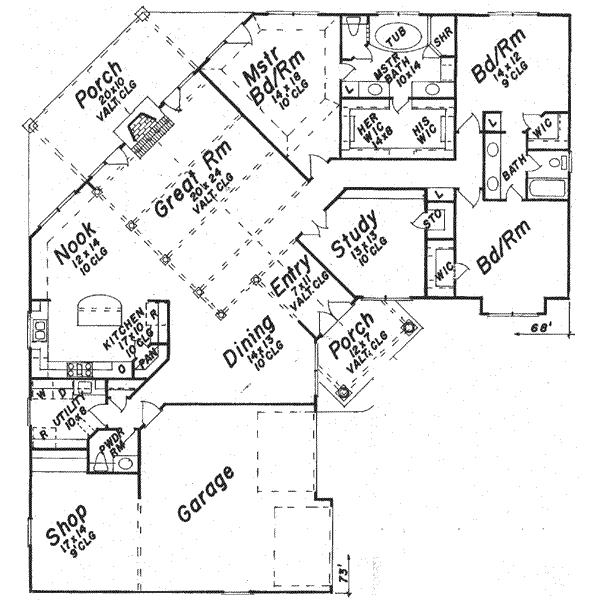 House Design - Traditional Floor Plan - Main Floor Plan #52-191