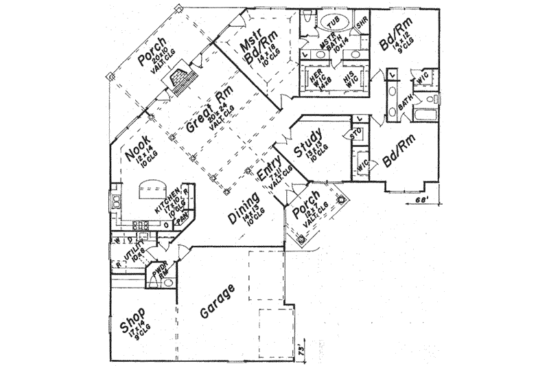 Dream House Plan - Floor Plan - Main Floor for Traditional House Plan #52-191 - 3 bed, 2.5 bath