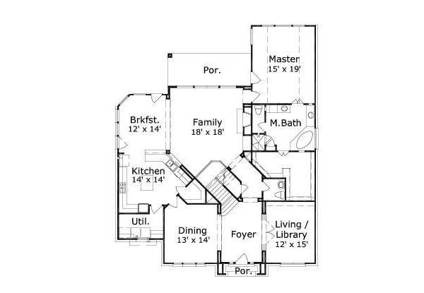 Traditional Floor Plan - Main Floor Plan #411-279