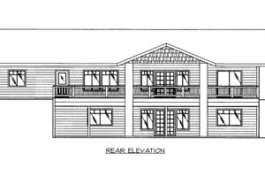Exterior - Rear Elevation for Ranch House Plan #117-1063 - 3 bed, 2.5 bath