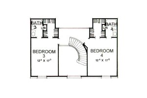 Floor Plan - Upper Floor for Classical House Plan #472-1 - 4 bed, 4.5 bath